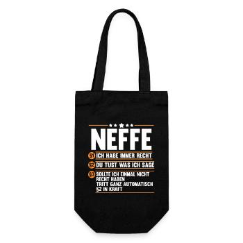 Neffe - Geschenkbeutel für Flaschen - Schwarz - Vorne