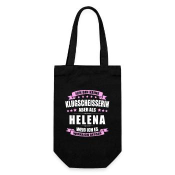 Name Helena Vorname Klugscheisserin Namenstag - Geschenkbeutel für Flaschen - Schwarz - Vorne