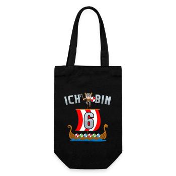 Nordmänner Barbaren 6. Geburtstag Wikinger - Geschenkbeutel für Flaschen - Schwarz - Vorne