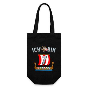 Nordmänner Barbaren 6. Geburtstag Wikinger - Geschenkbeutel für Flaschen - Schwarz - Vorne
