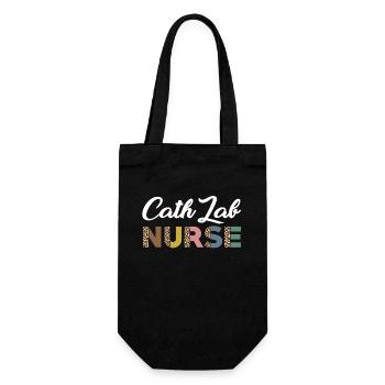 Cute design of the cath lab nurse - Gift Bag for Bottles - black - Front