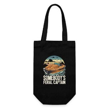 Somebody's Feral Captain Grumpy Pontoon King - Gift Bag for Bottles - black - Front