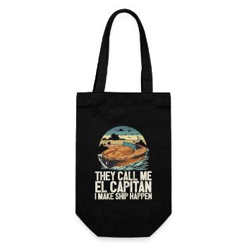 Ils m’appellent El Capitan Je fais du navire drôle - Sac à bouteille - noir - Devant