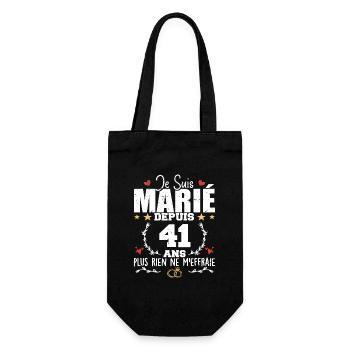 Je Suis Marié Depuis 41 Ans, Cadeau 41 Ans Mariage - Sac à bouteille - noir - Devant