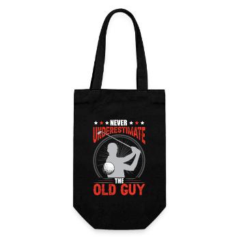 Never Underestimate The Old Guy - Gift Bag for Bottles - black - Front