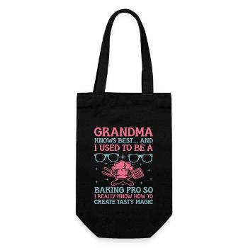 Bakery Retired Grandma Pensioner Pension Baker Pas - Gift Bag for Bottles - black - Front