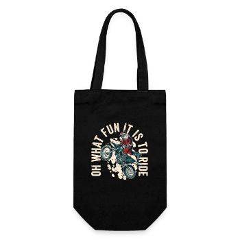 Oh, what fun it is, funny Santa Claus - Gift Bag for Bottles - black - Front