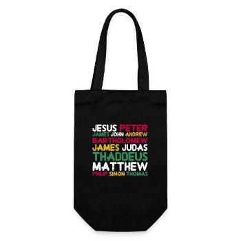 Jesus Christus 12 Apostel Gott Kader Christlich - Geschenkbeutel für Flaschen - Schwarz - Vorne