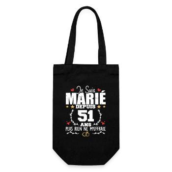 Je Suis Marié Depuis 51 Ans, Cadeau 51 Ans Mariage - Sac à bouteille - noir - Devant
