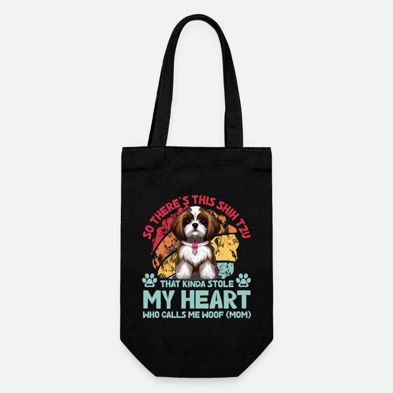 Shih Tzu Funny Saying - Gift Bag for Bottles - black