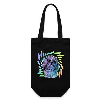 Shih Tzu - Geschenkbeutel für Flaschen - Schwarz - Vorne