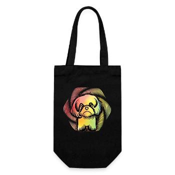 Shih Tzu - Geschenkbeutel für Flaschen - Schwarz - Vorne
