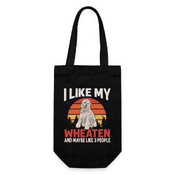 Irish Soft Coated Wheaten Terrier - Geschenkbeutel für Flaschen - Schwarz - Vorne