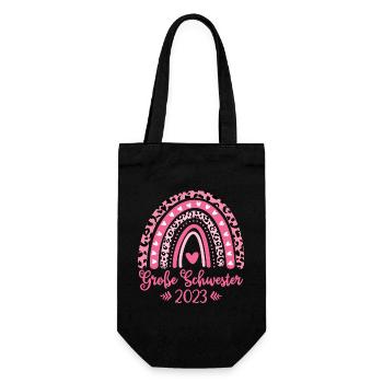 Große Schwester 2023 - Geschenkbeutel für Flaschen - Schwarz - Vorne