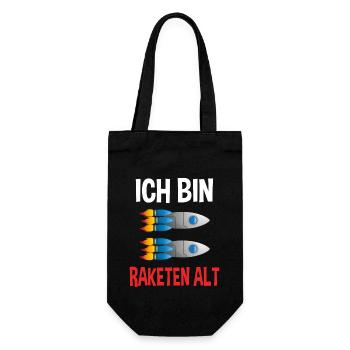 Sonnensystem 2. Geburtstag Universum Rakete - Geschenkbeutel für Flaschen - Schwarz - Vorne