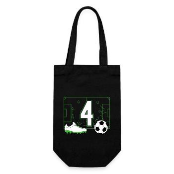 Fußballverein Amateurfußball 4 Geburtstag Fußball - Geschenkbeutel für Flaschen - Schwarz - Vorne