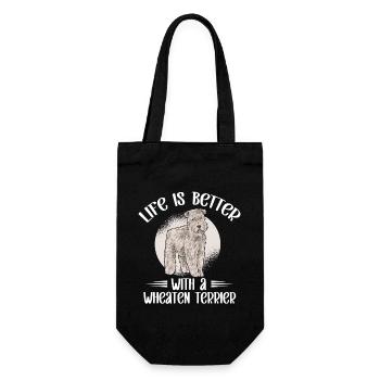 Irish Soft Coated Wheaten Terrier - Geschenkbeutel für Flaschen - Schwarz - Vorne