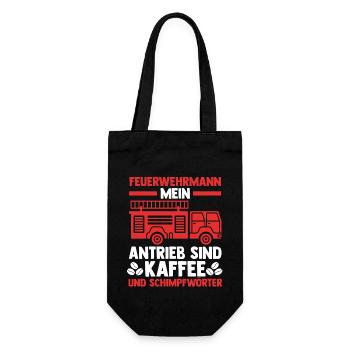 Feuerwehrmann Kaffee Feuerwehr - Geschenkbeutel für Flaschen - Schwarz - Vorne