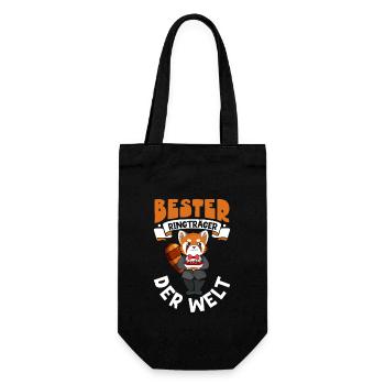 Bester Ringträger der Welt - Geschenkbeutel für Flaschen - Schwarz - Vorne