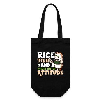 Funny Unhappy Sushi Japanese food Miso-Unhappy - Geschenkbeutel für Flaschen - Schwarz - Vorne