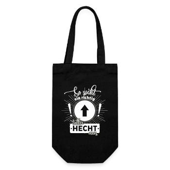 So sieht ein toller Hecht aus - Lustiger Angler - Geschenkbeutel für Flaschen - Schwarz - Vorne