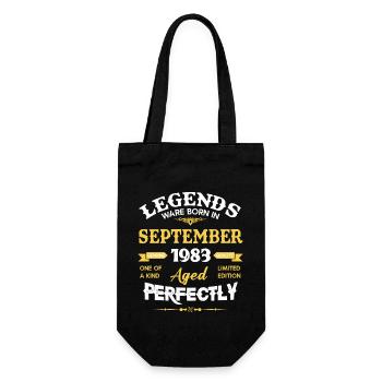 Vintage Aged To Perfection September 1983 - Geschenkbeutel für Flaschen - Schwarz - Vorne