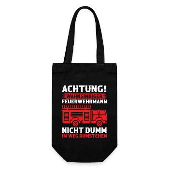 Feuerwehrmann Feuerwehr - Geschenkbeutel für Flaschen - Schwarz - Vorne