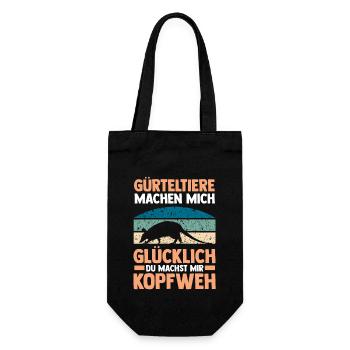 Gürteltier - Geschenkbeutel für Flaschen - Schwarz - Vorne
