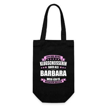 Name Barbara Vorname Klugscheisserin Namenstag - Geschenkbeutel für Flaschen - Schwarz - Vorne