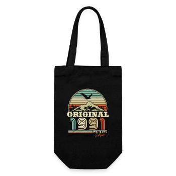 Retro '91 Birthday Delight - Gift Bag for Bottles - black - Front