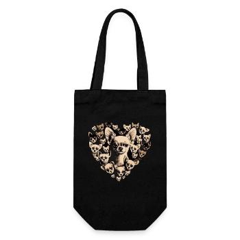 Chihuahua - Chien Mignon Chiot Cœurs Rose Girly - Sac à bouteille - noir - Devant