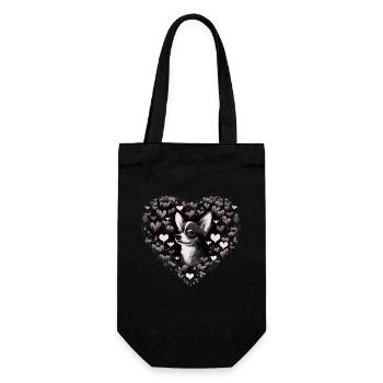Chihuahua - Chien Mignon Chiot Cœurs Rose Girly - Sac à bouteille - noir - Devant