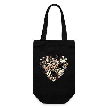 Chihuahua - Chien Mignon Chiot Cœurs Rose Girly - Sac à bouteille - noir - Devant
