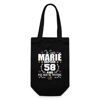 Je Suis Marié Depuis 58 Ans, Cadeau 58 Ans Mariage - Sac à bouteille - noir - Devant