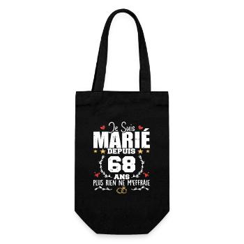 Je Suis Marié Depuis 68 Ans, Cadeau 68 Ans Mariage - Sac à bouteille - noir - Devant