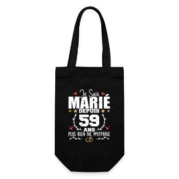 Je Suis Marié Depuis 59 Ans, Cadeau 59 Ans Mariage - Sac à bouteille - noir - Devant