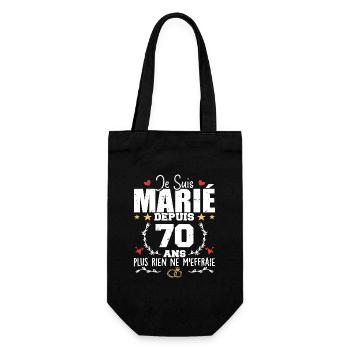 Je Suis Marié Depuis 70 Ans, Cadeau 70 Ans Mariage - Sac à bouteille - noir - Devant