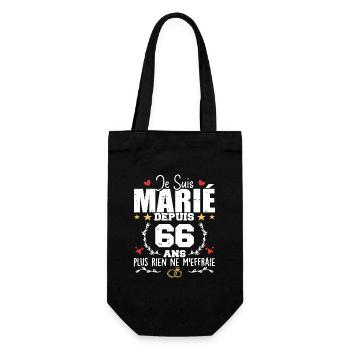 Je Suis Marié Depuis 66 Ans, Cadeau 66 Ans Mariage - Sac à bouteille - noir - Devant