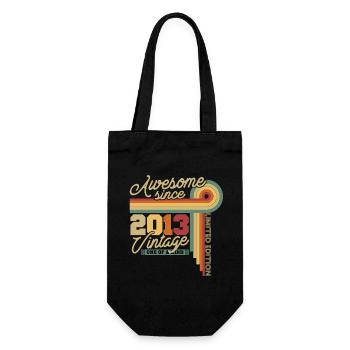2013 Vintage Jubiläum Retro 10 Jahre - Geschenkbeutel für Flaschen - Schwarz - Vorne