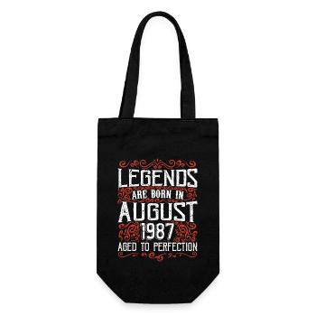 1987 August Vintage Retro Anniversary August 1987 - Gift Bag for Bottles - black - Front