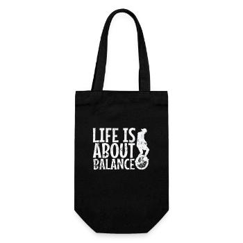 Life is about Balance Unicycle Hobby - Gift Bag for Bottles - black - Front