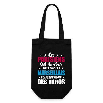 Parisiens Vs Marseillais Humour et drôles - Sac à bouteille - noir - Devant