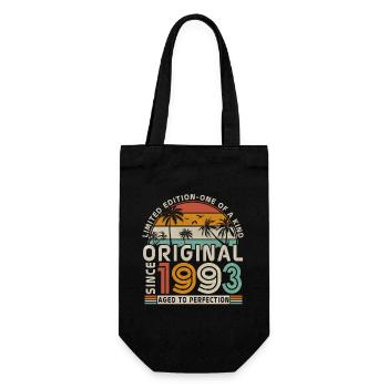1993 Jubiläum, Retro-Geschenk - Geschenkbeutel für Flaschen - Schwarz - Vorne
