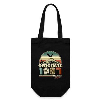Original 1987 Vintage Birthday Retro - Gift Bag for Bottles - black - Front
