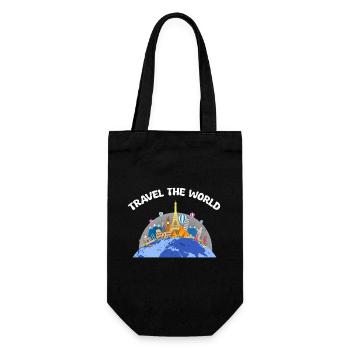 Travel the world - Gift Bag for Bottles - black - Front