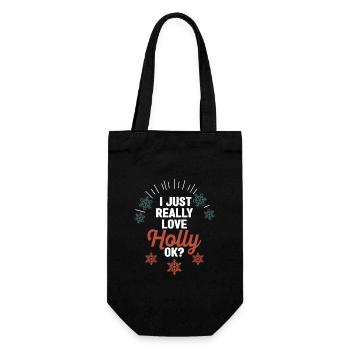 Ich liebe Holly einfach wirklich, okay? Lustige - Geschenkbeutel für Flaschen - Schwarz - Vorne