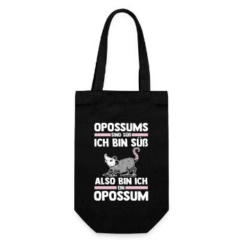 Opossum - Geschenkbeutel für Flaschen - Schwarz - Vorne