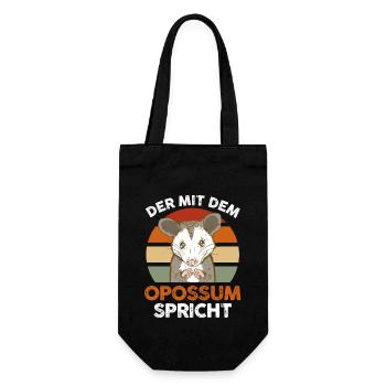 Opossum - Geschenkbeutel für Flaschen - Schwarz - Vorne
