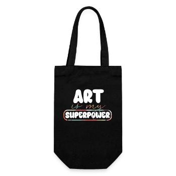 Art Is My Superpower - Gift Bag for Bottles - black - Front