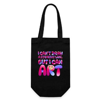 Ich kann keine gerade Linie zeichnen, aber ich kann Kunst - Geschenkbeutel für Flaschen - Schwarz - Vorne